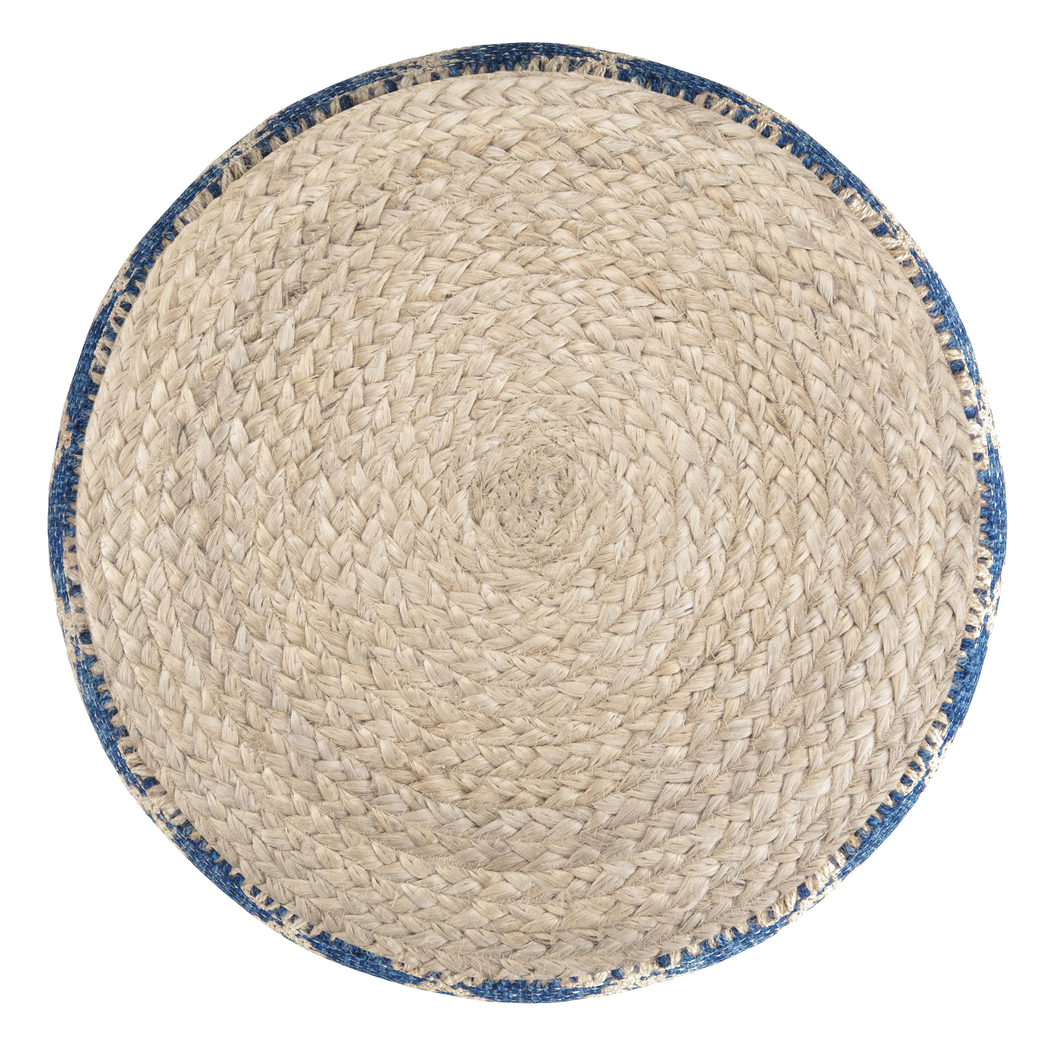 Edgeley 18 Inch Wide Round Pouf in Classic