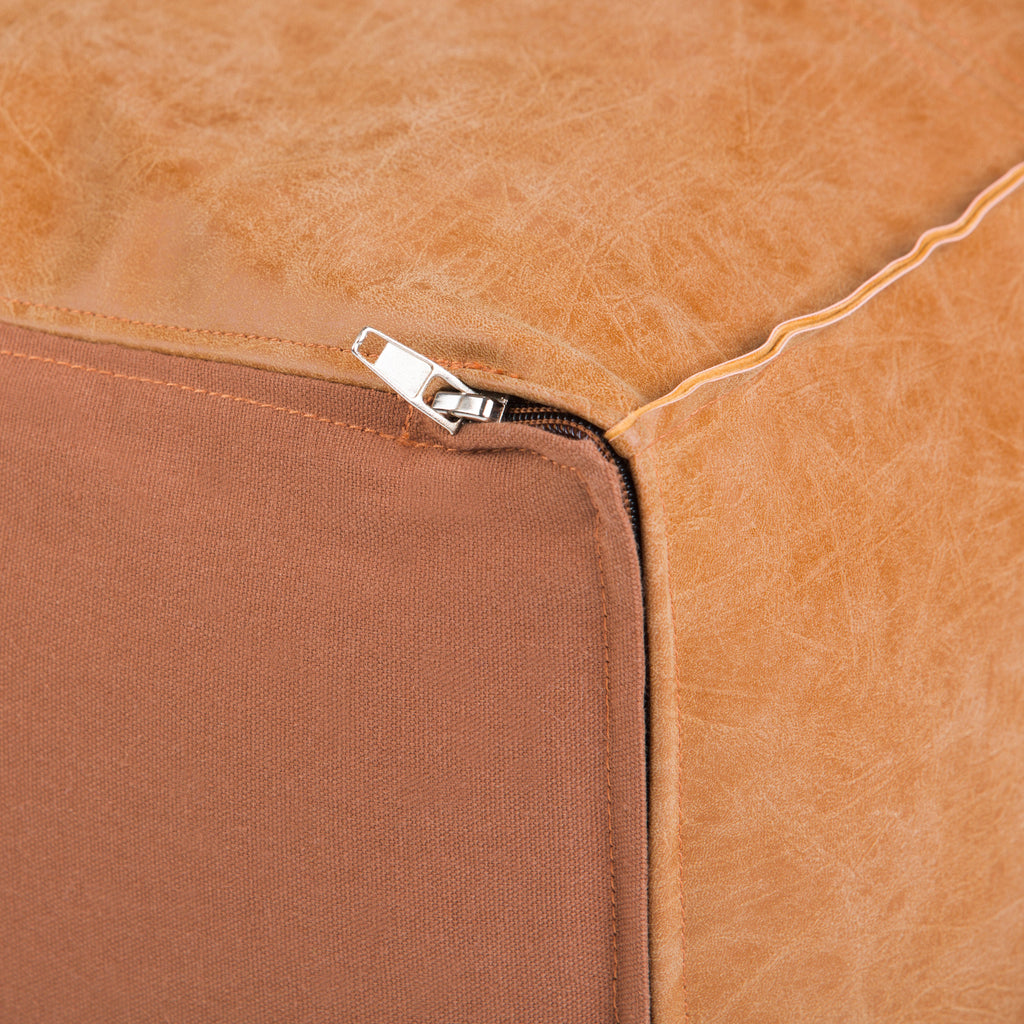 Brody Distressed Square Pouf