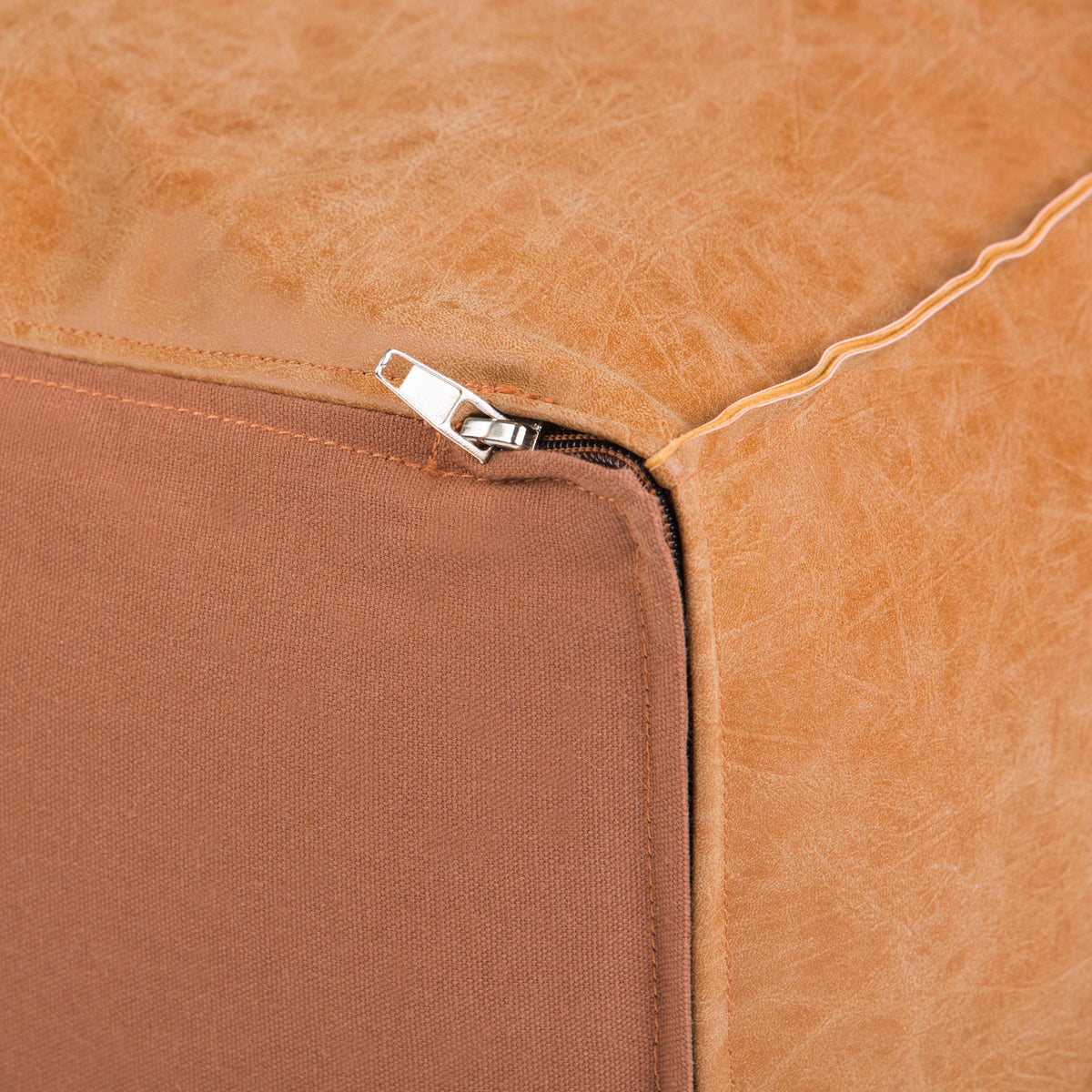 Brody Distressed Square Pouf