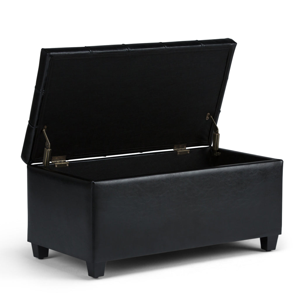Sienna 33 Inch Wide Storage Ottoman Bench