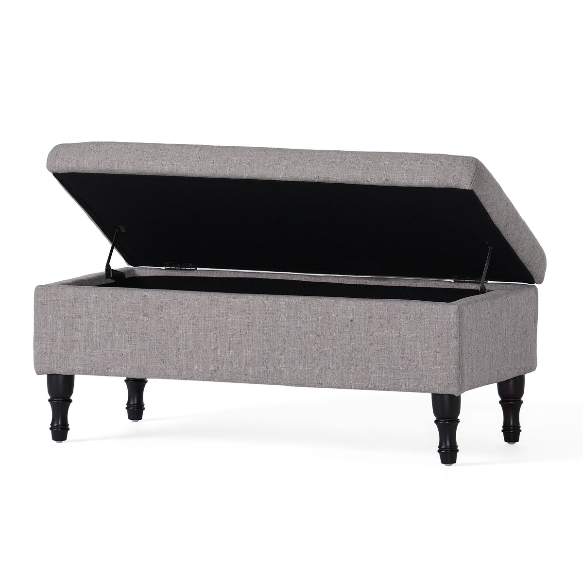 Storage Ottoman Bench with Solid Wood Legs