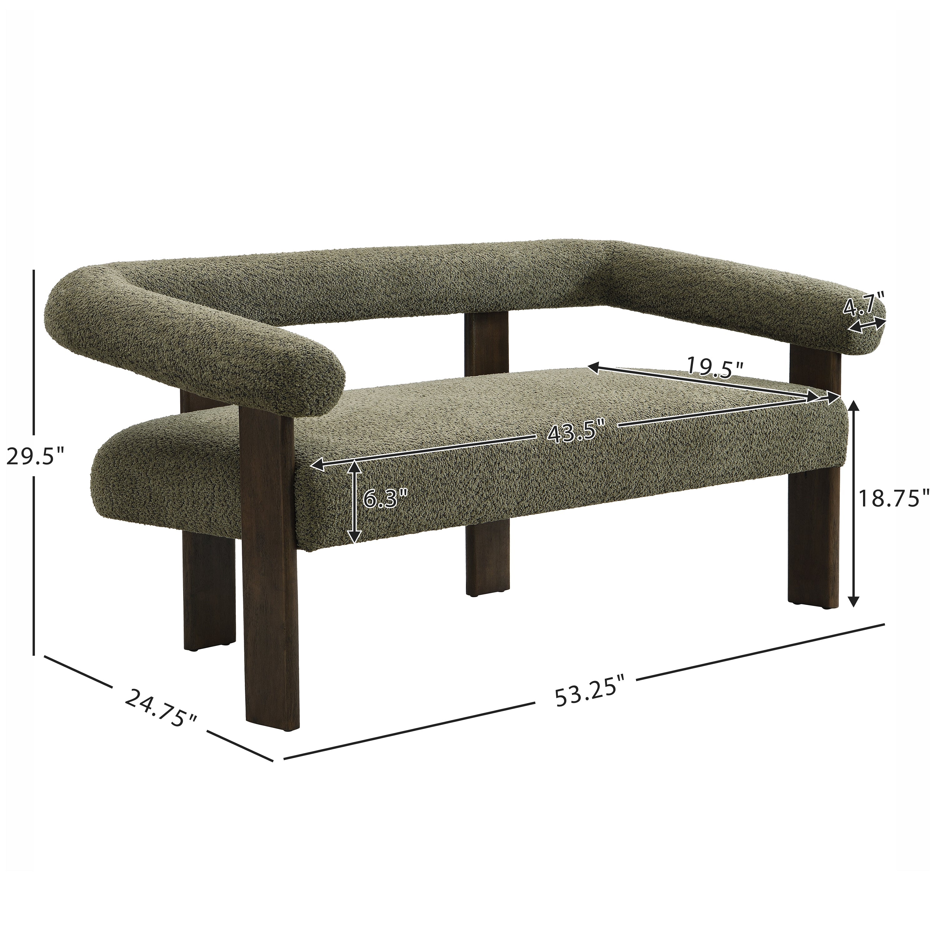 Round Armrest Loveseat