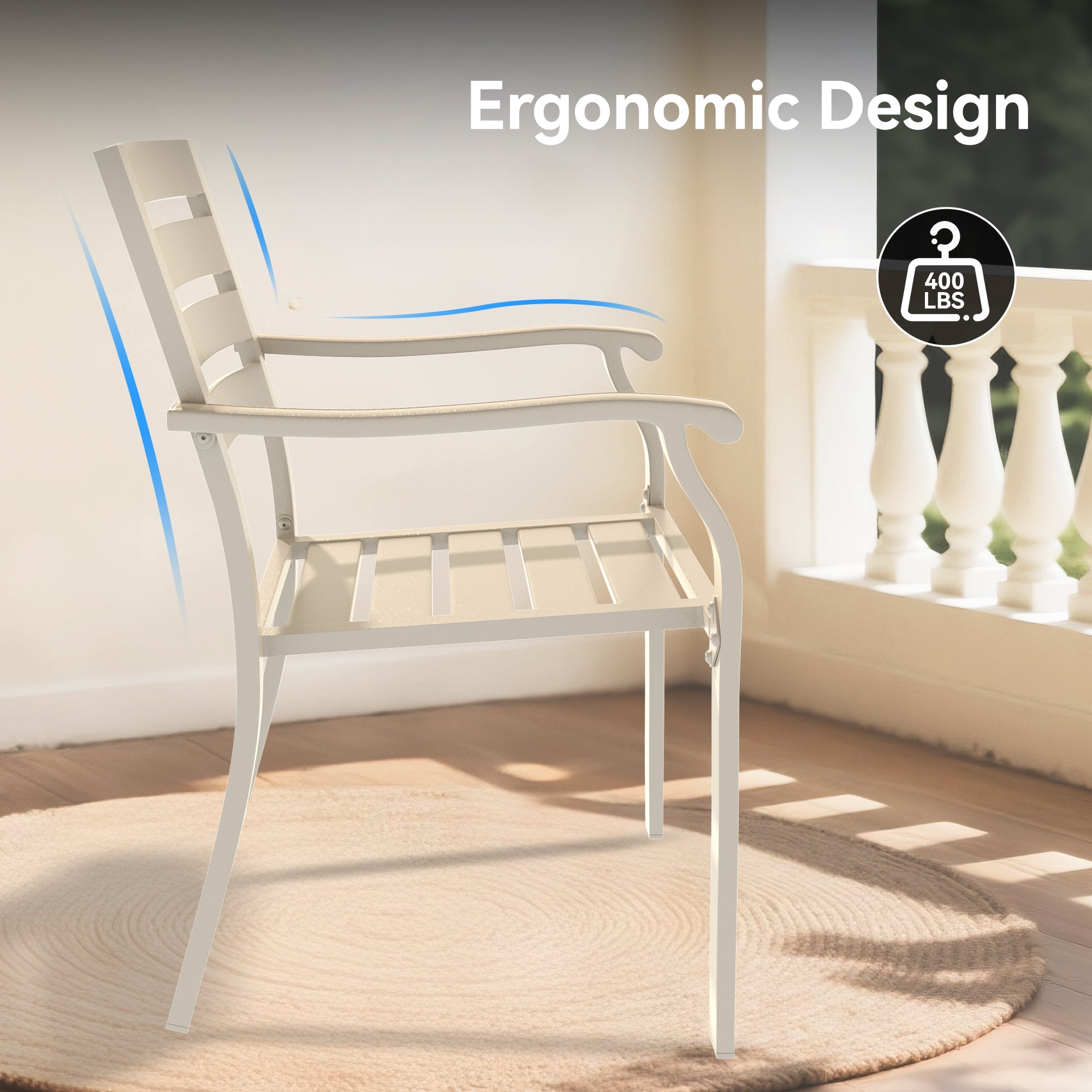 VRSHWO Iron Terrace Dining Chairs, a Set of 2