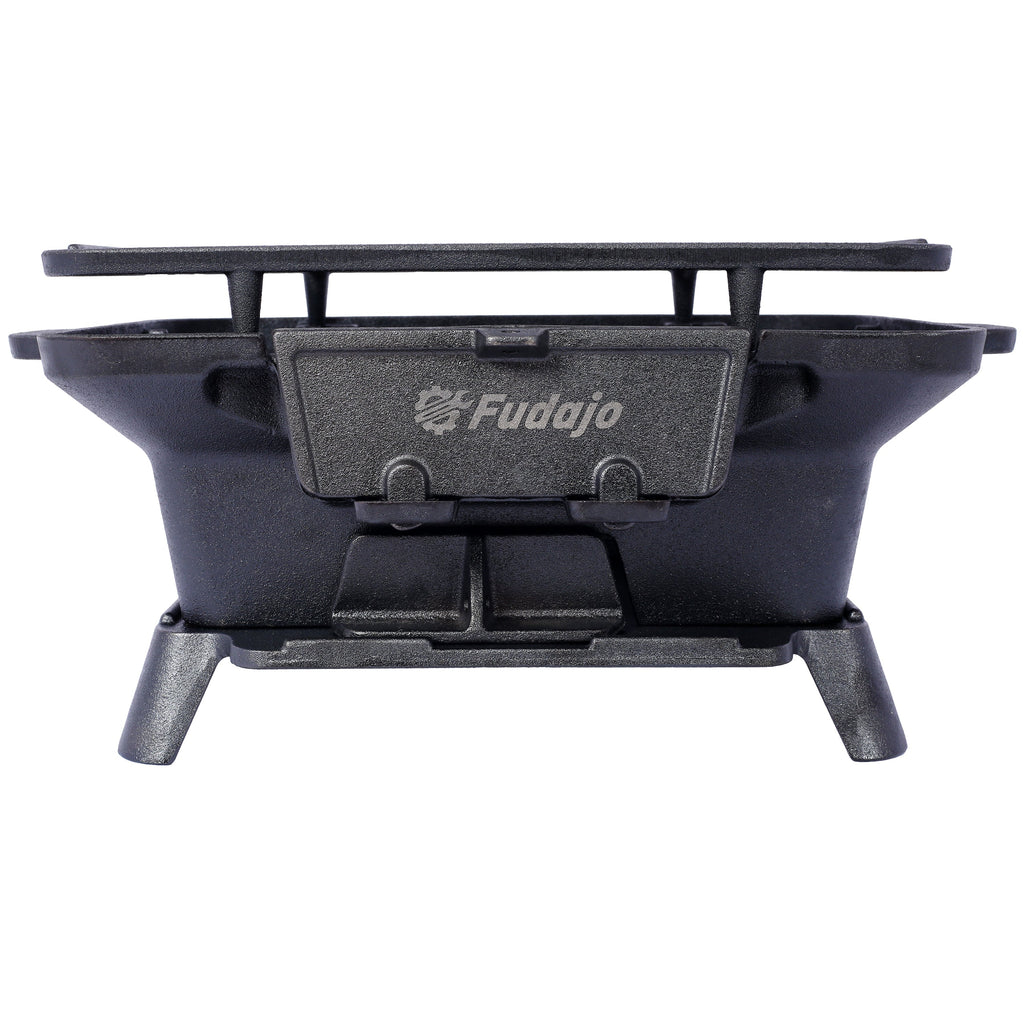 Oval Cast Iron Grill - Portable Outdoor Cooking