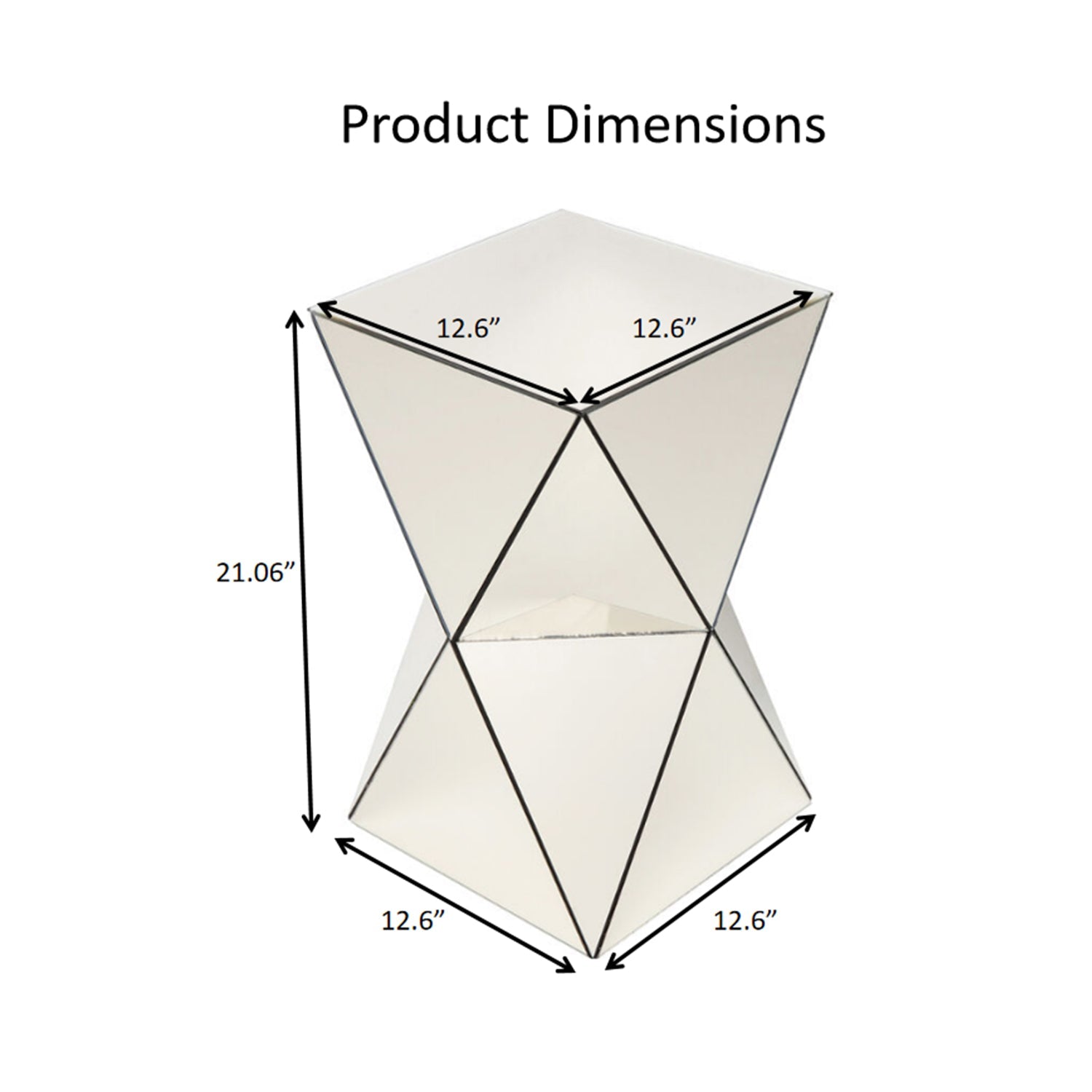 Champagne Mirrored Geometric Side Table