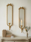 Set of 2 Bow-Top Mirrored Sconce