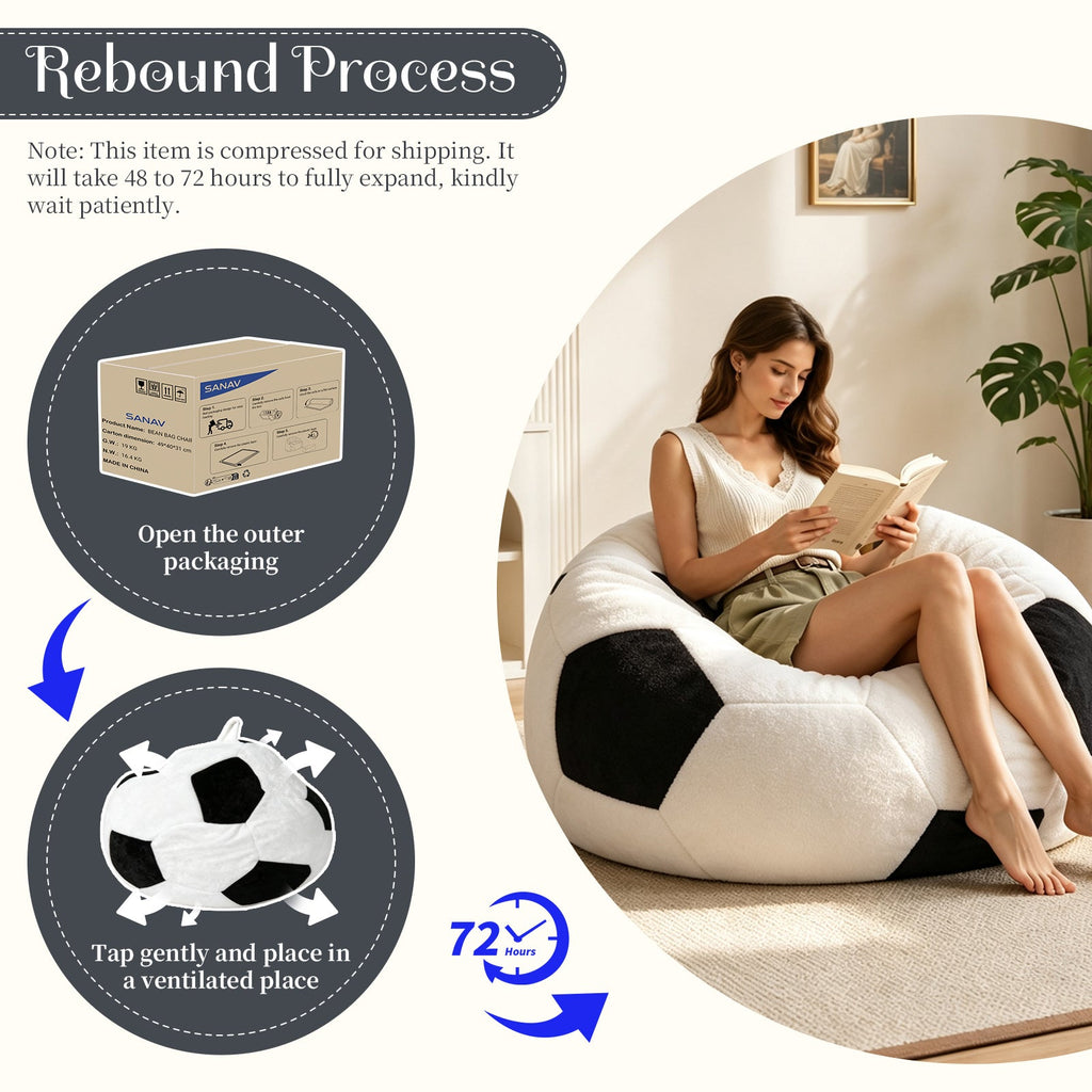 Small Soccer‑Shaped Bean Bag Chair