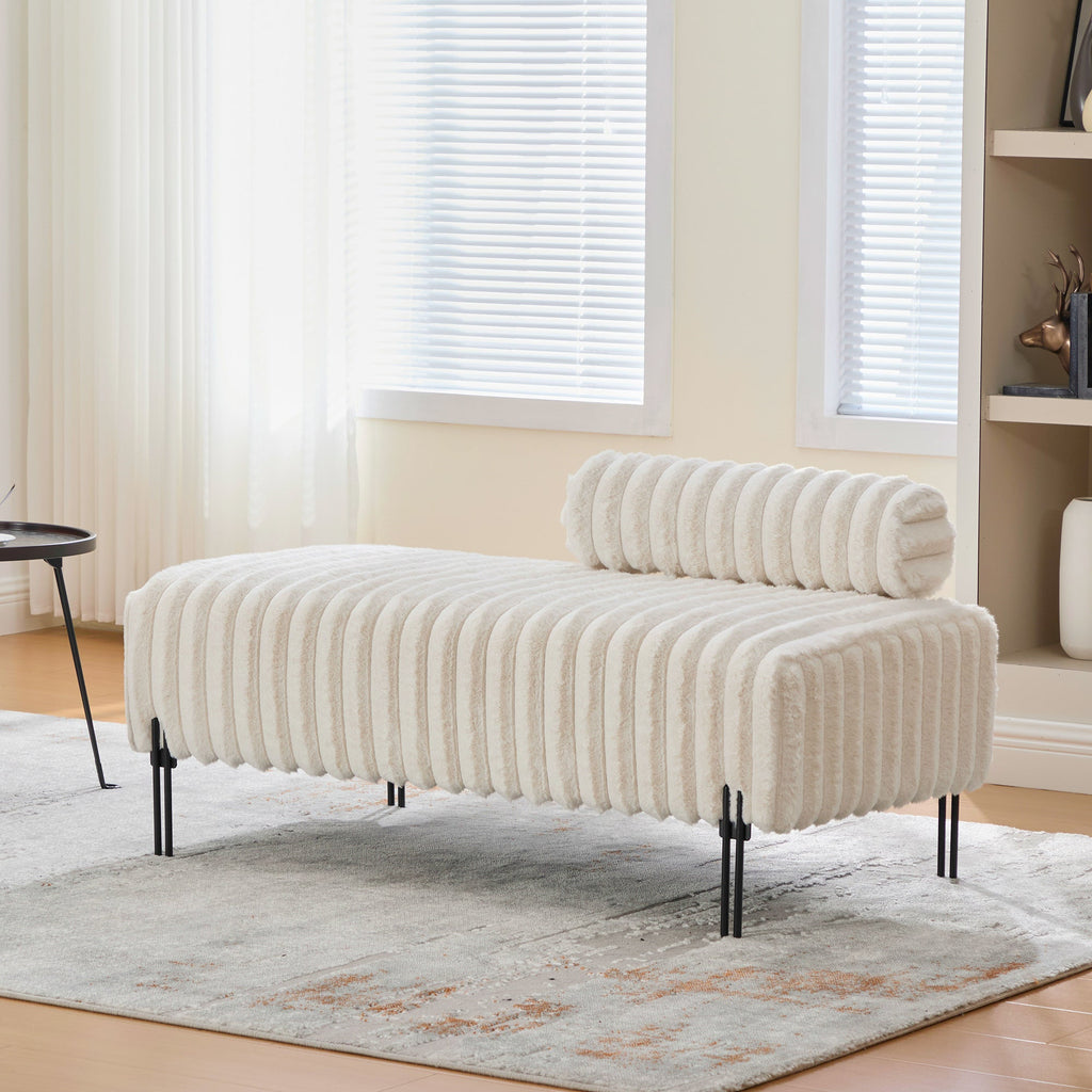 49.6" Wide Upholstered Mini Loveseat with Metal Legs