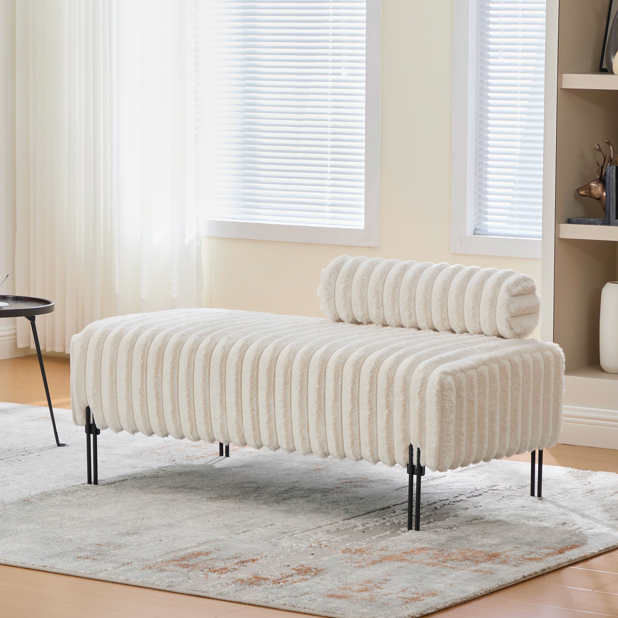 49.6" Wide Upholstered Mini Loveseat with Metal Legs