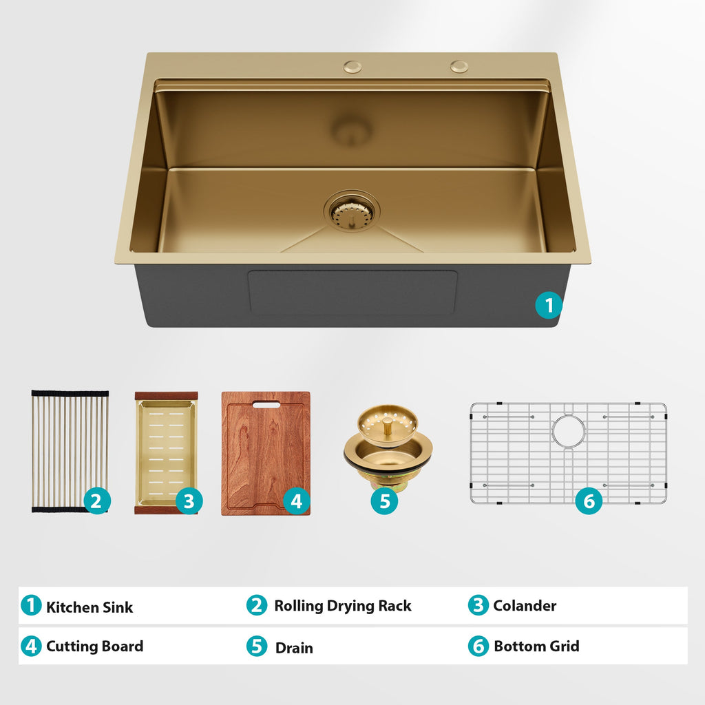 36" Drop-In Kitchen Sink