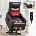 Brown PU Single Motor Power Lift Recliner Chair