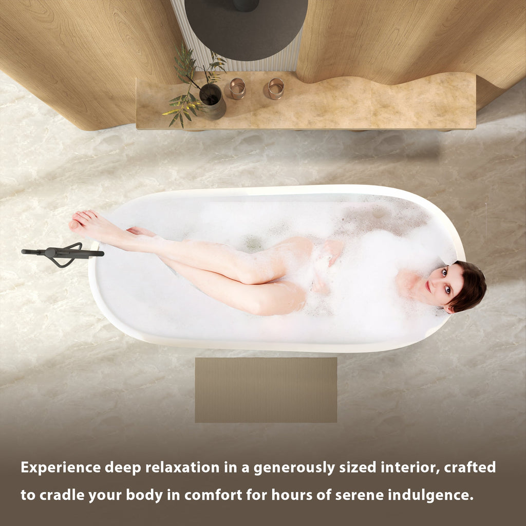 59" Special-Shaped Freestanding Slipper Bathtub in Gloss