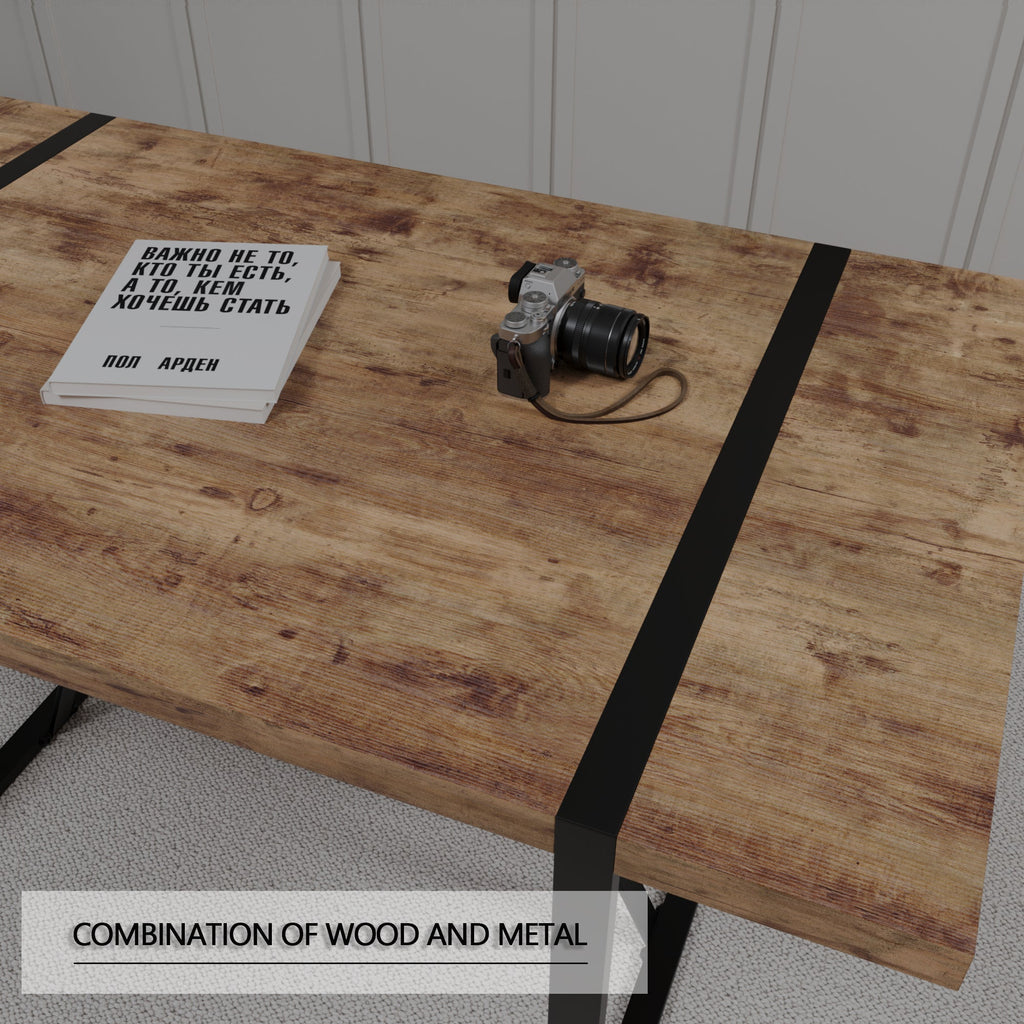 55" Modern Rural Industrial Dining Table
