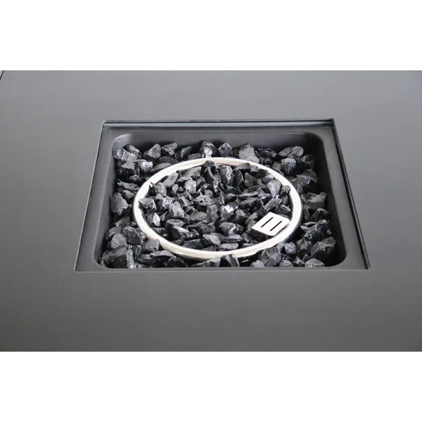 25" H x 30" W Steel Outdoor Fire Pit Table with Lid