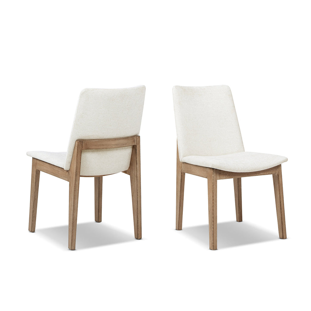 Auden Upholstered Reclaimed Pine Wood Dining Chair Set of 2