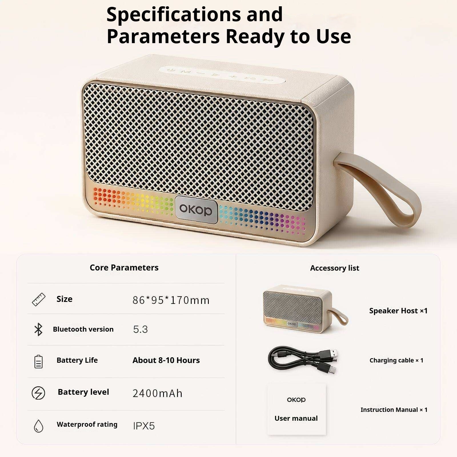 KP-872 Best-Selling Portable Outdoor Bluetooth Speaker Handheld Heavy Bass TF Card Slot Subwoofer In Stock