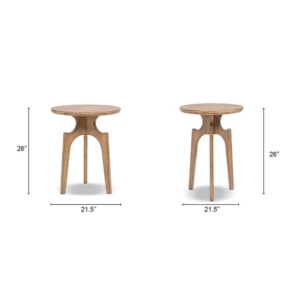 Carmel 22" Round Reclaimed Pine Side Table