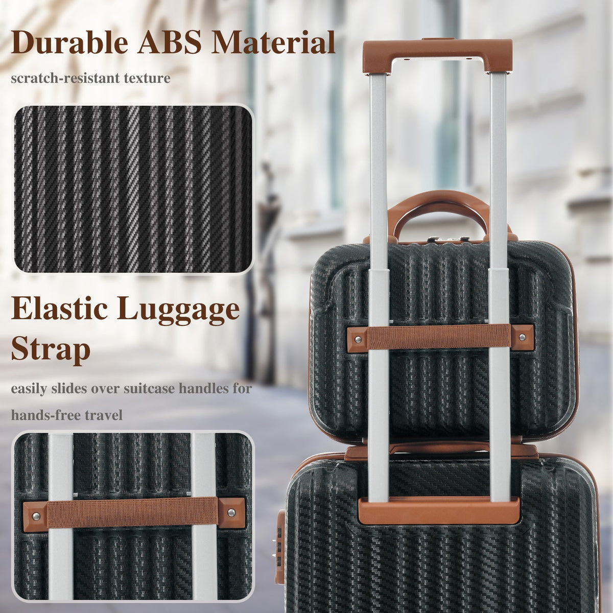 2-Piece Hardshell Luggage Set, Lightweight ABS Suitcase