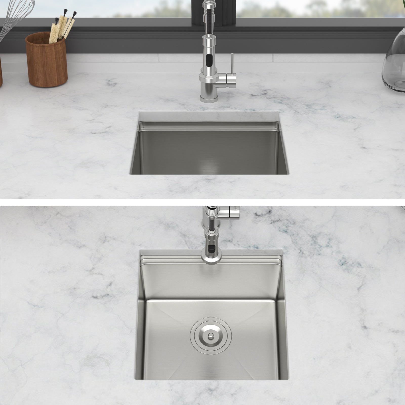 17" Undermount Kitchen Sink - Workstation Design