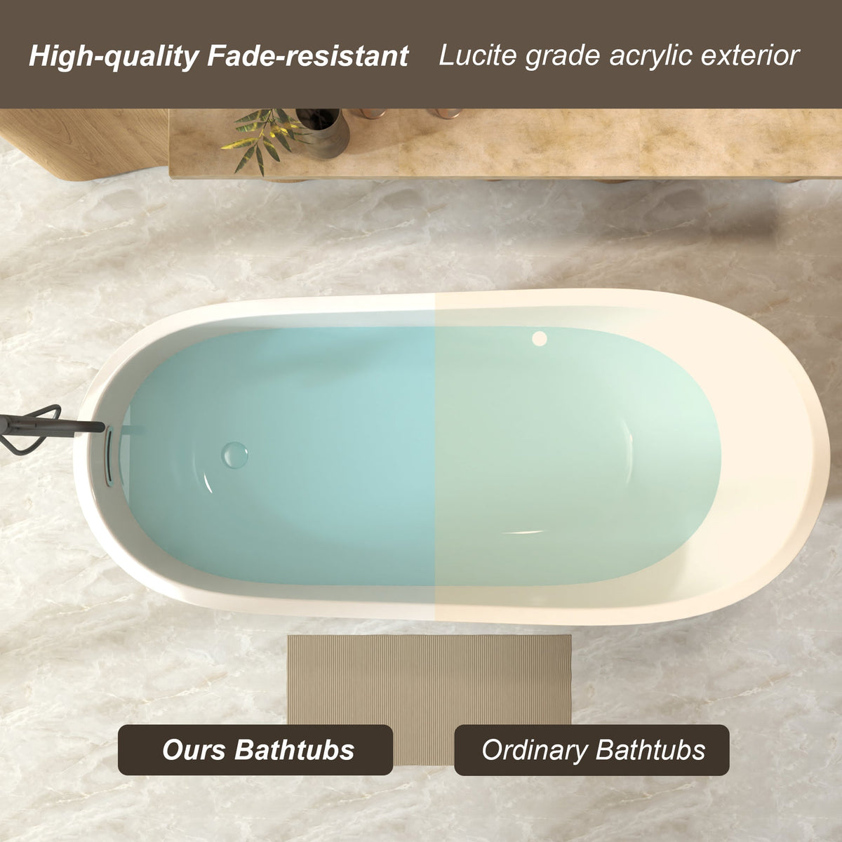 67" Freestanding Slipper Bathtub