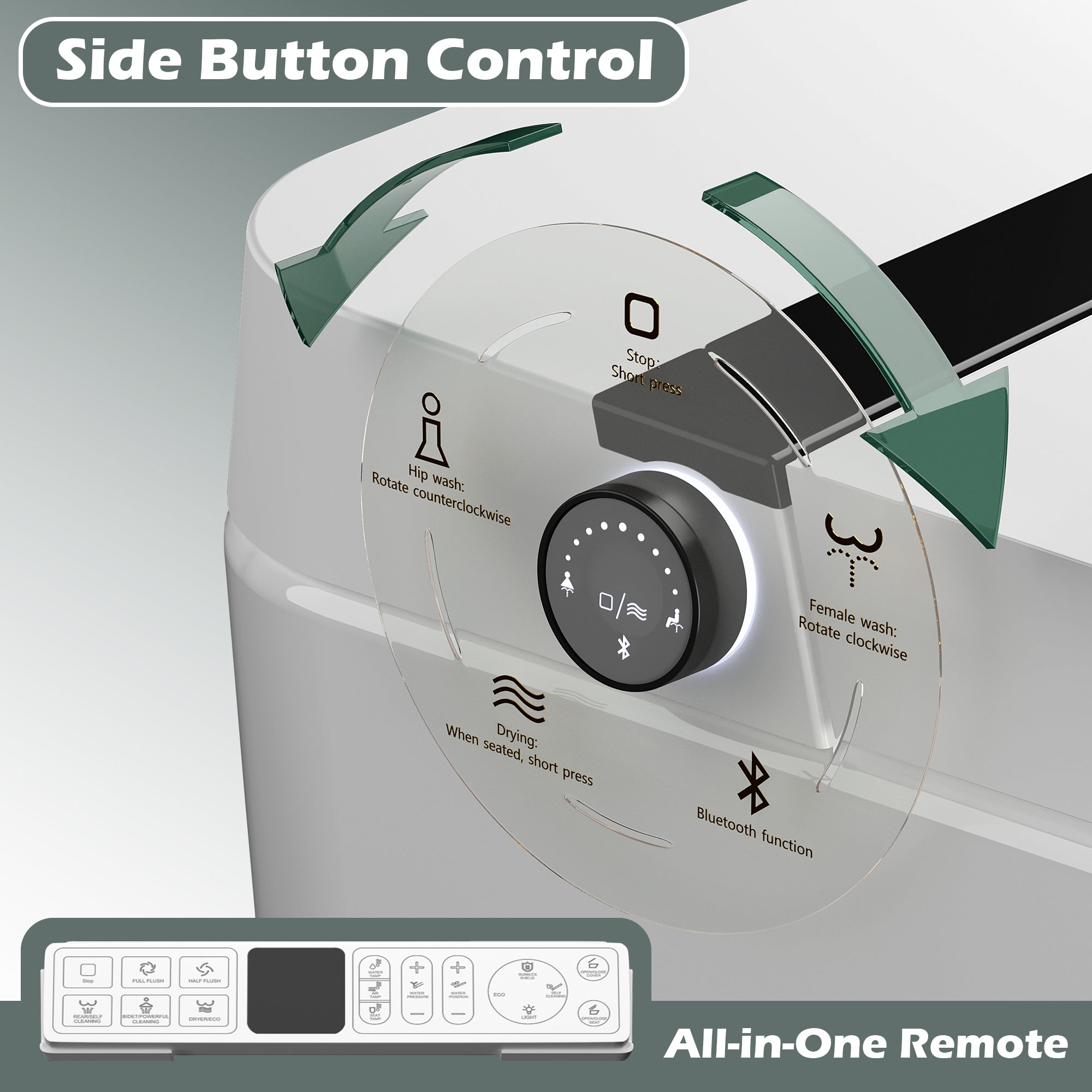 Smart Toilet With Bidet Built-In - White