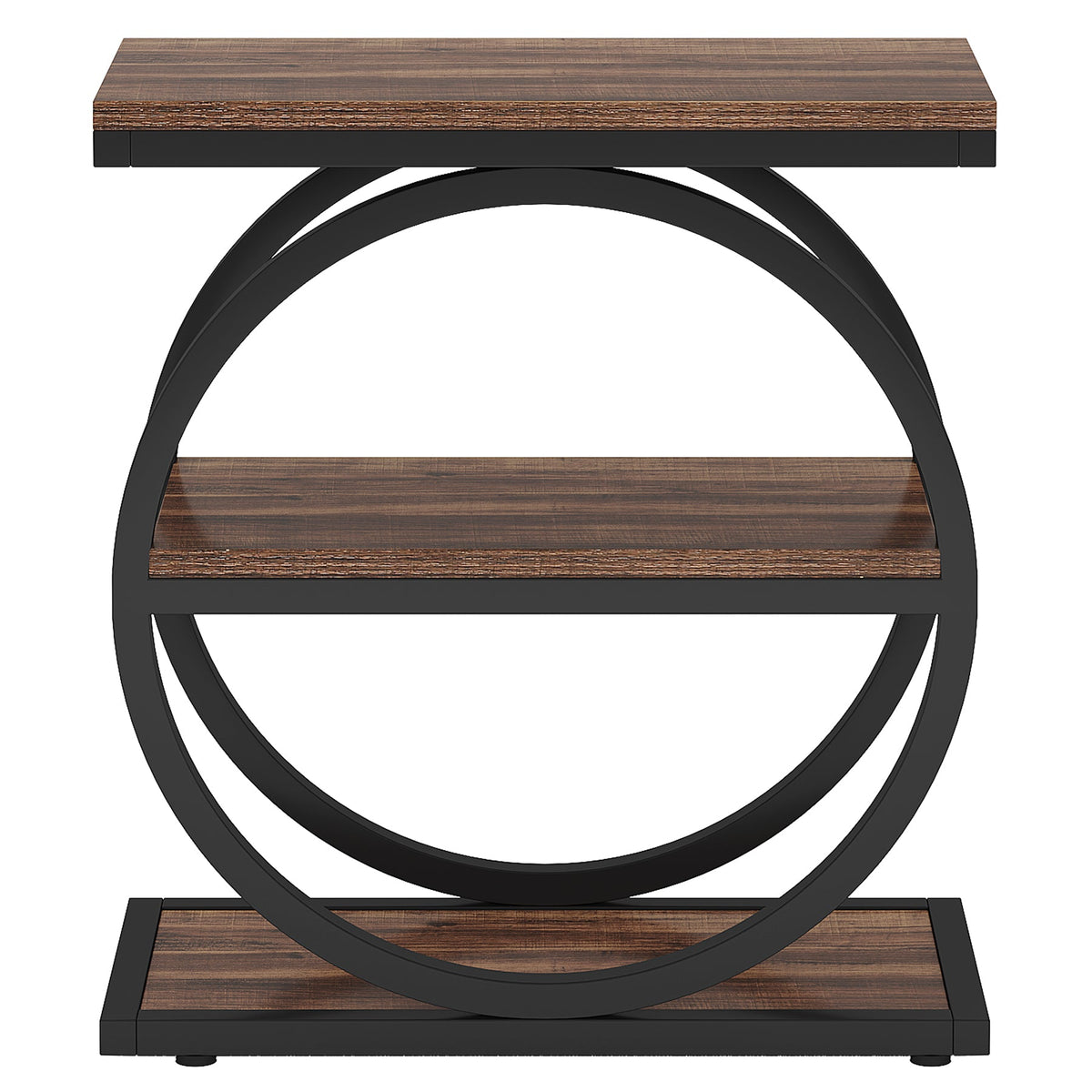 Industrial Narrow End Table with 3 Shelves