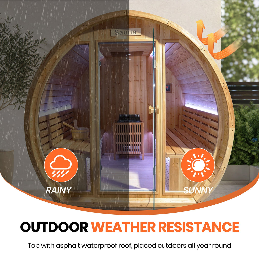 9000W 240V Finnish Carbonized Spruce Outdoor Sauna Room
