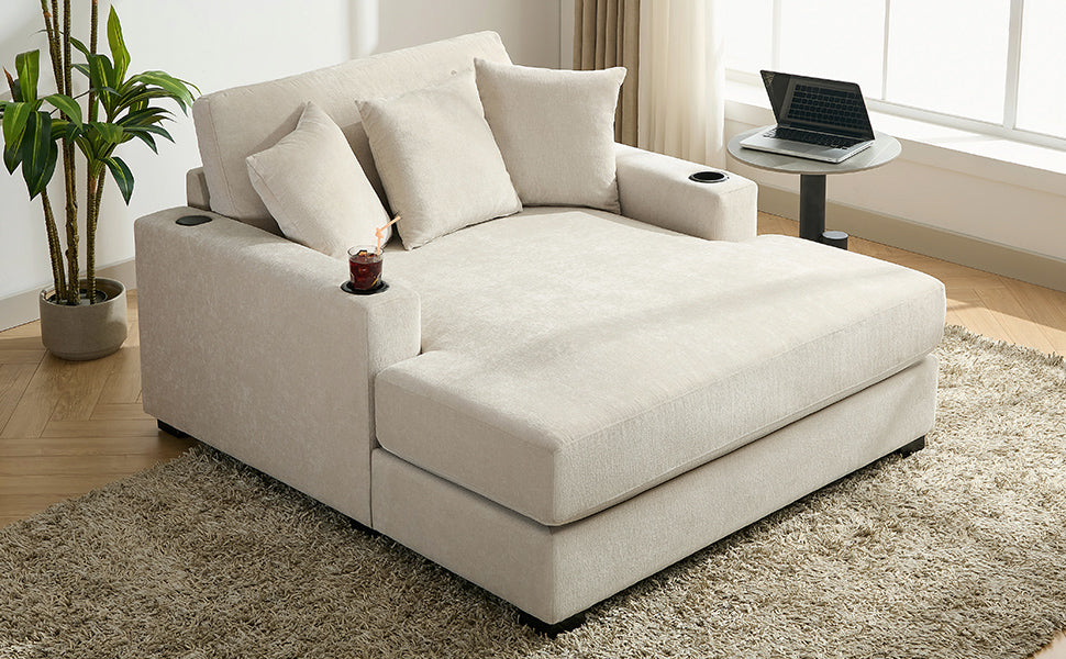 55" Oversized Chaise Lounger - Modern Style Sofa Couch