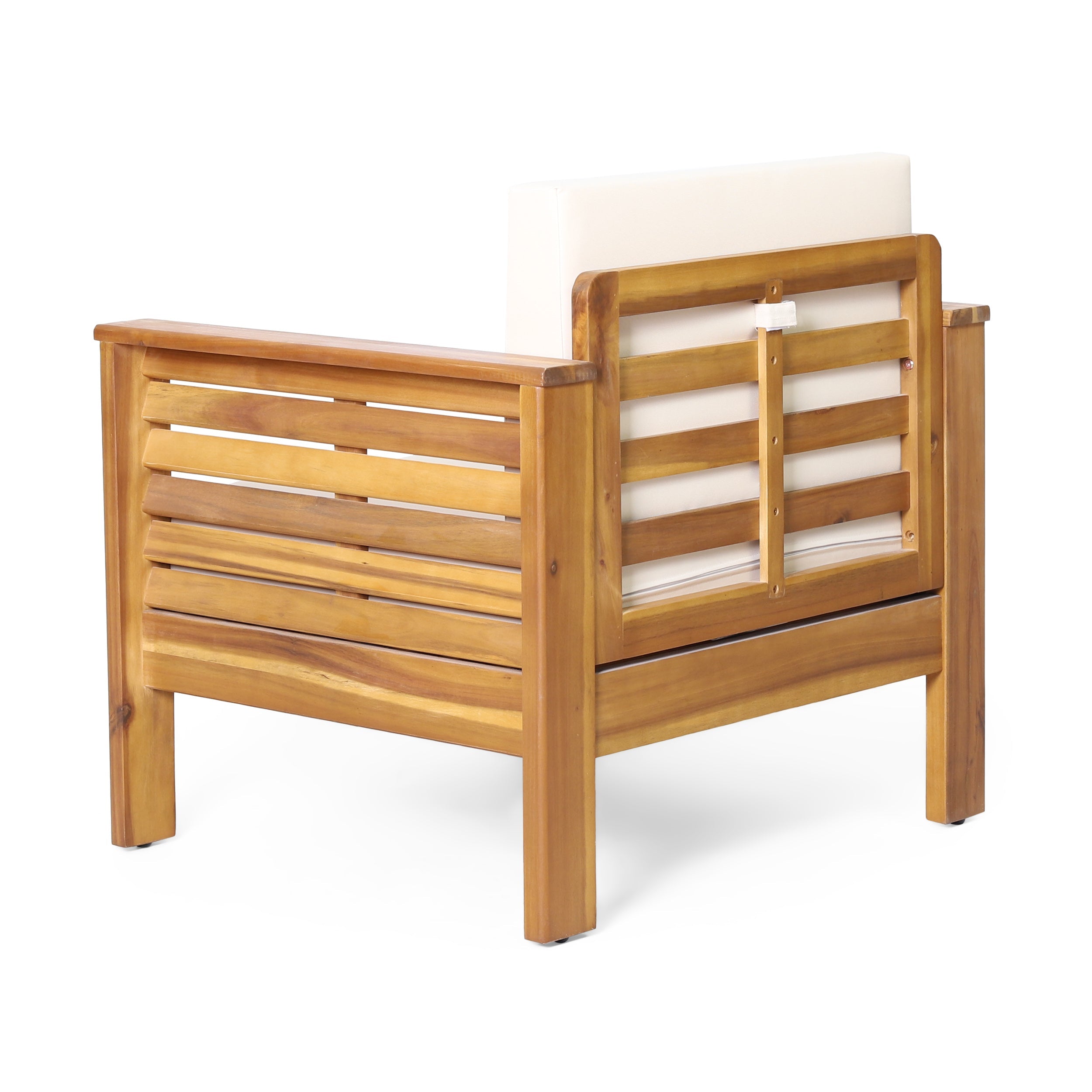 Outdoor Acacia Wood Club Chairs with Cushions
