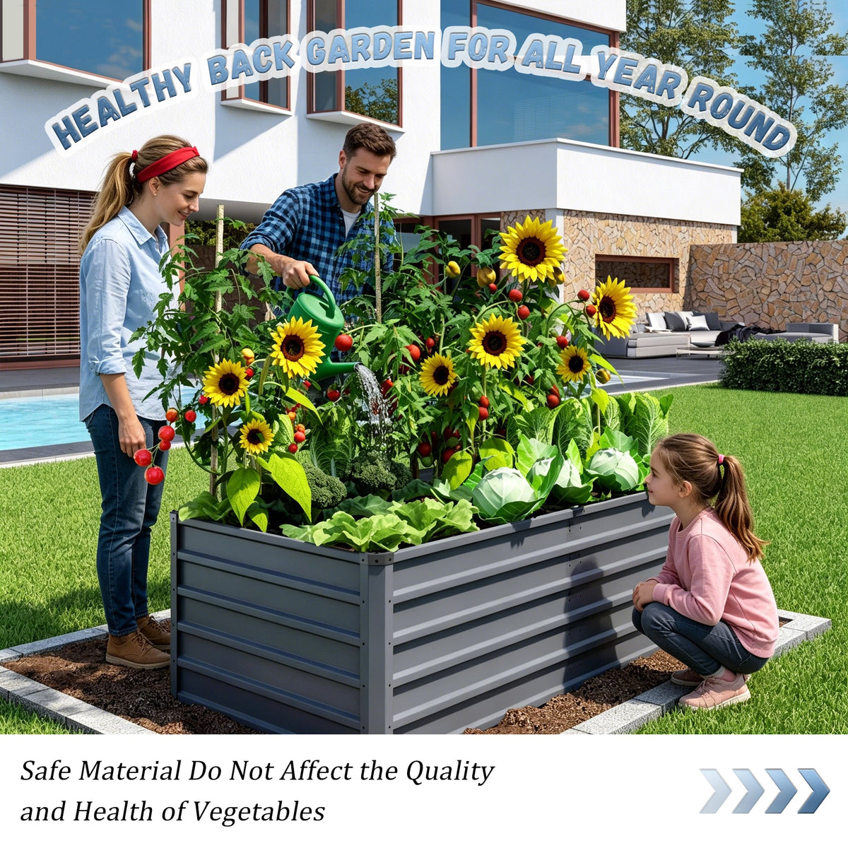 6x3x2ft 2-Piece Large Raised Garden Bed Kit