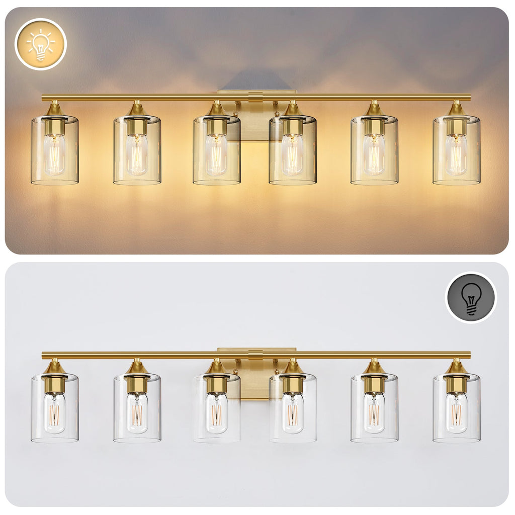 6-Light Brushed Bathroom Vanity Wall Light