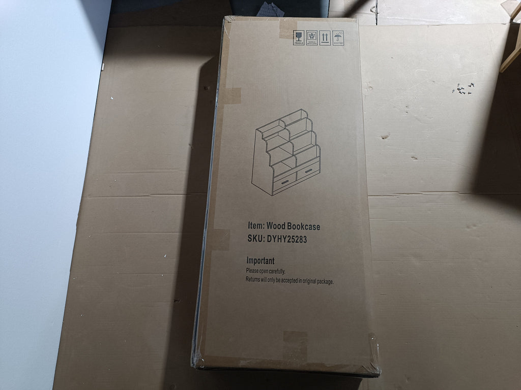 Kids Bookshelf with 2 Storage Drawers