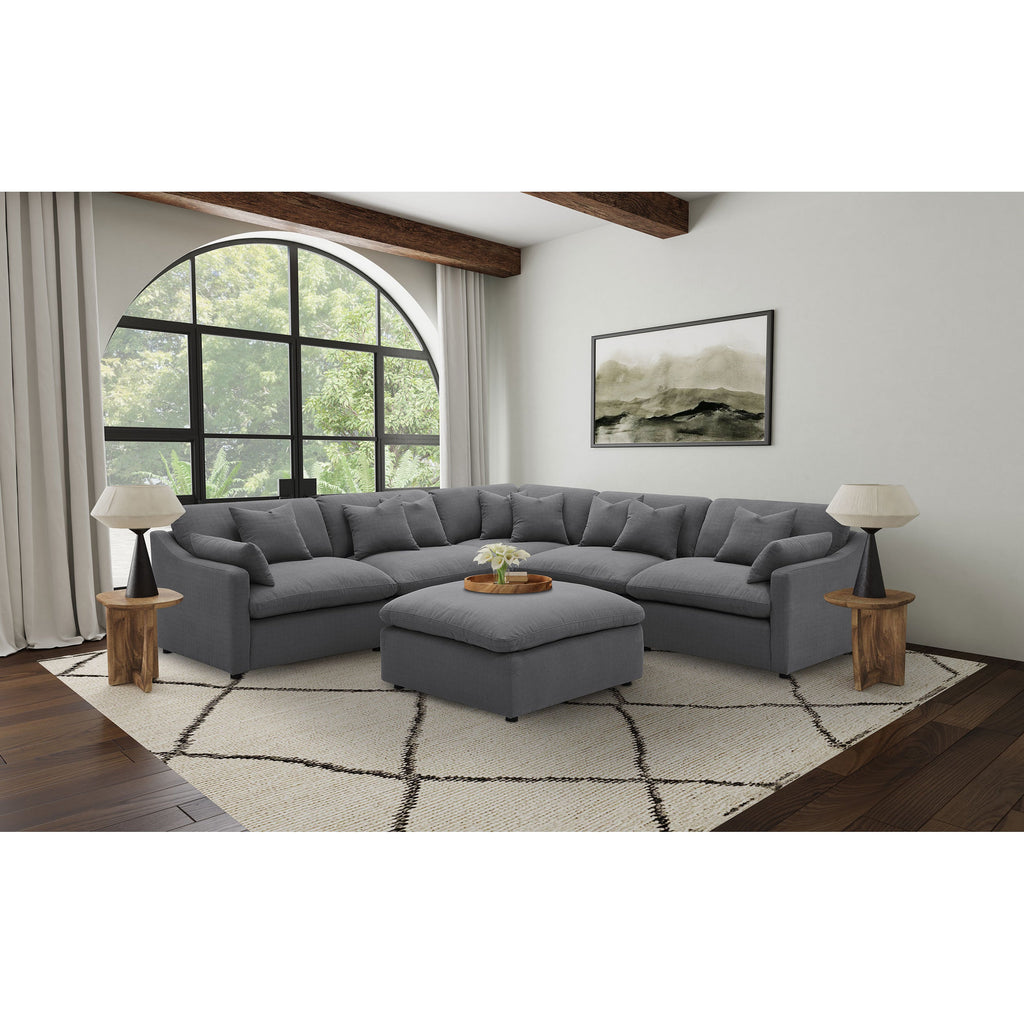 Charcoal 6-Piece Upholstered Modular Sectional Sofa