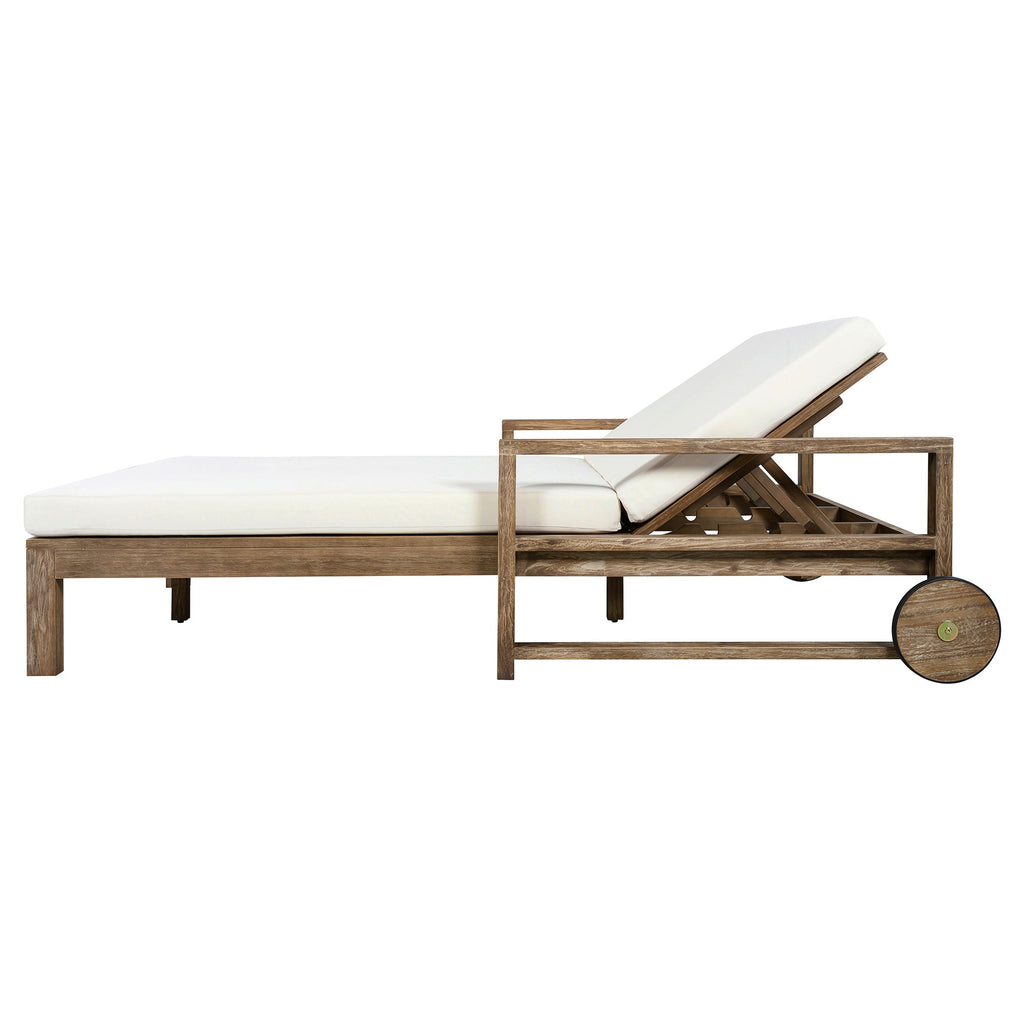 TREXM 1-Piece Farmhouse-styled Wooden Outdoor Sunbed
