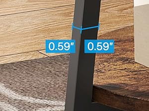 19.68" Industrial End Table with Storage Shelf