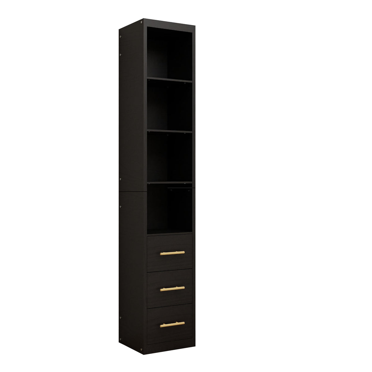 85.04" Tall Storage Cabinet with Drawer and Shelves