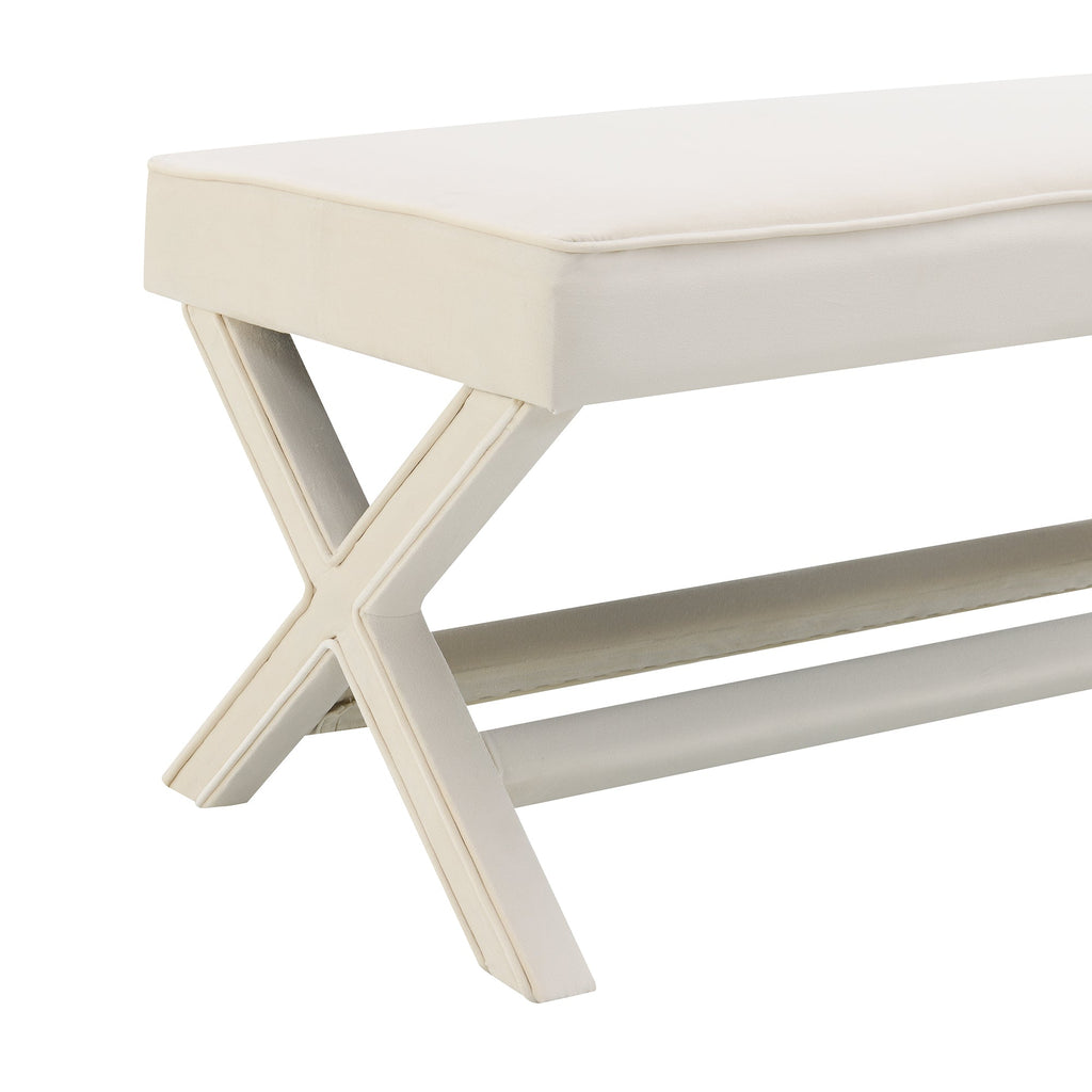 Comfort Double Bench Upholstered in Velvet Fabric