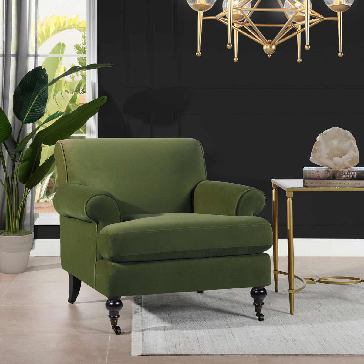 Alana 38" Lawson Accent Arm Chair in Olive