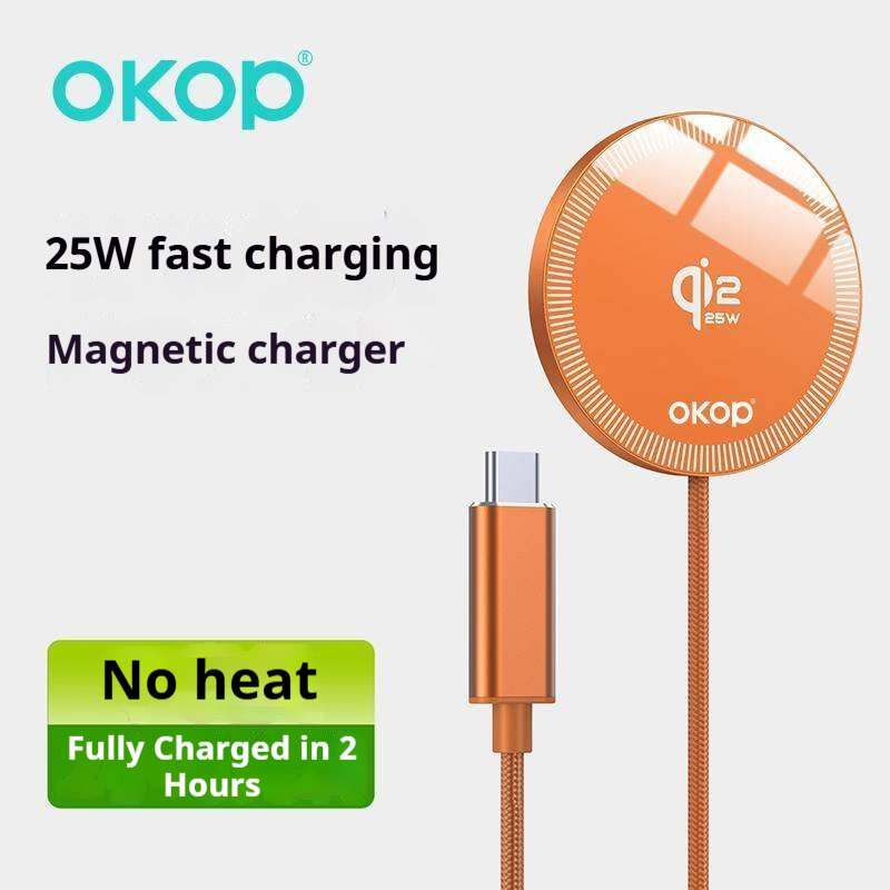 KP-325 Best-Selling 25W High-Power Magnetic Wireless Fast Charger Qi2 Compatible Low-Temperature Ultra-Slim Design For IPhon