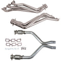 BBK 11-14 Ford Mustang V6 1-3/4 Long Tube Headers w/High Flow Catted X-Pipe (Silver Ceramic) 16422