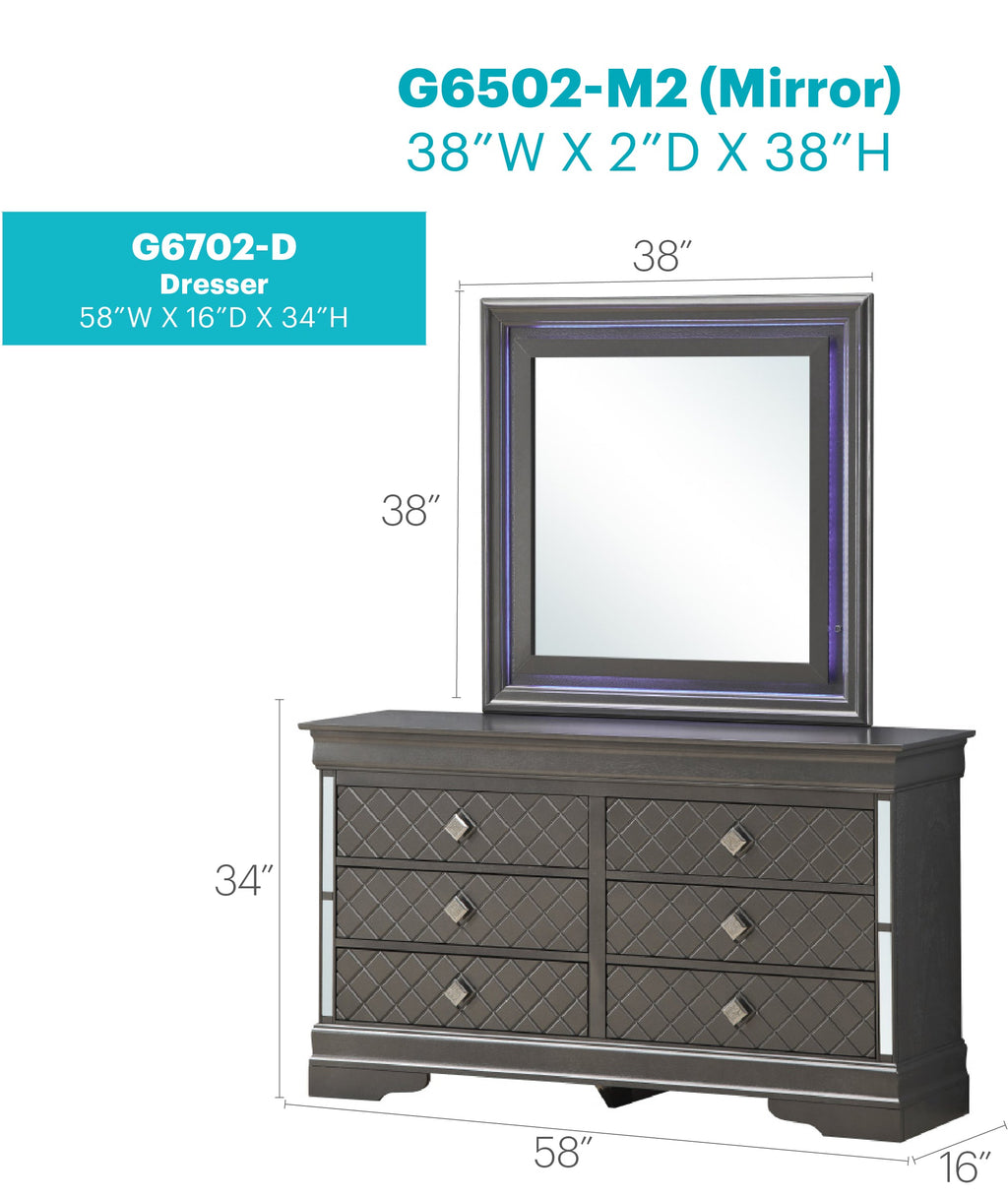 Verona G6702-D Dresser - Metallic