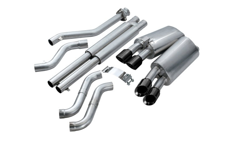 Corsa 90-95 Chevrolet Corvette C4 ZR1 5.7L V8 LT5 Black Sport Cat-Back Exhaust 14117BLK