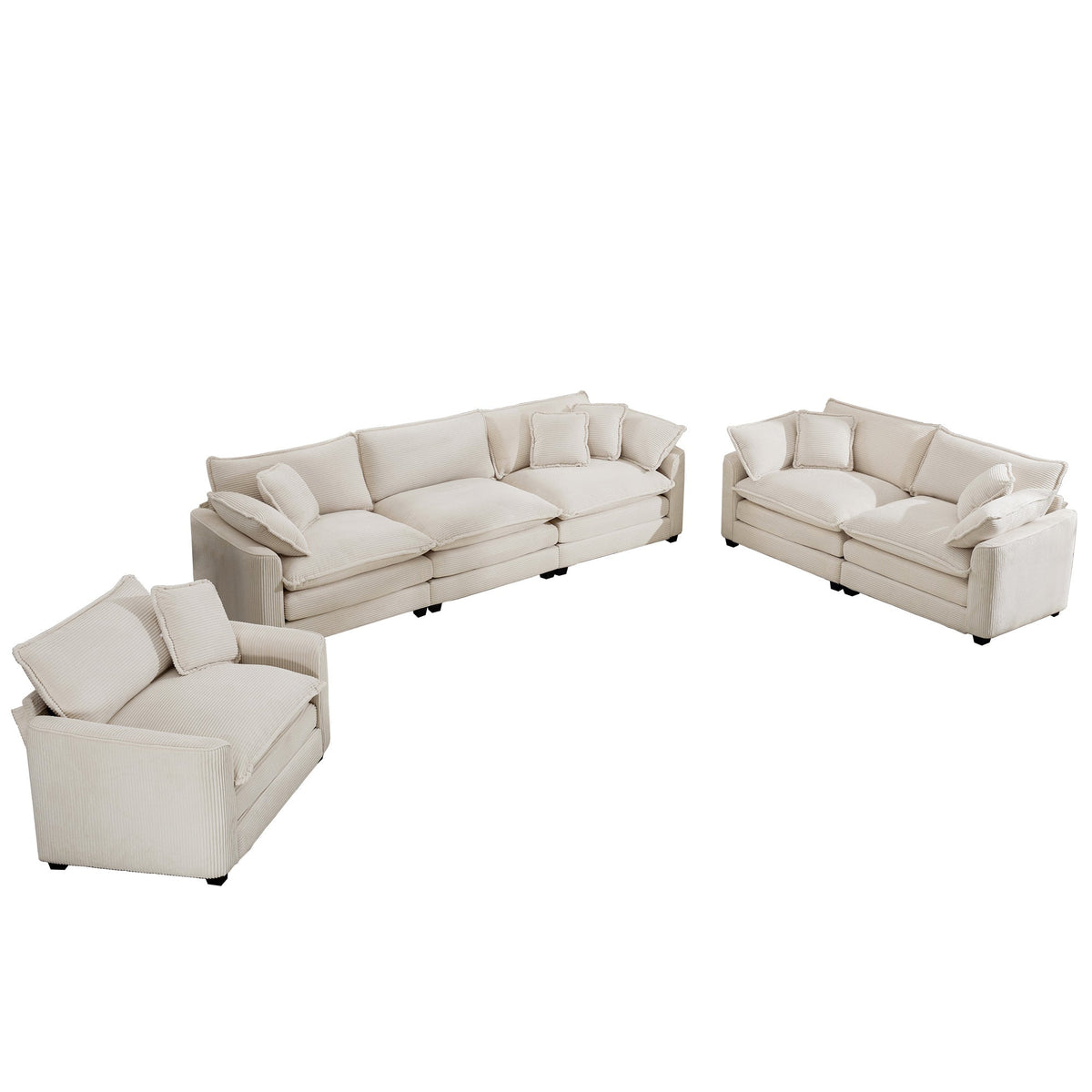 3-Piece Sofa Set - Comfortable Oversized Design