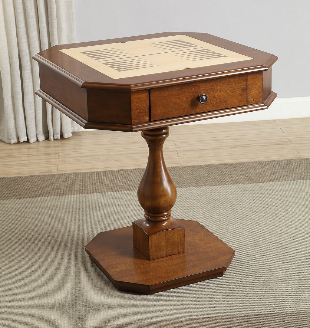Bishop Cherry Finish Reversible Chess Checker Game Table