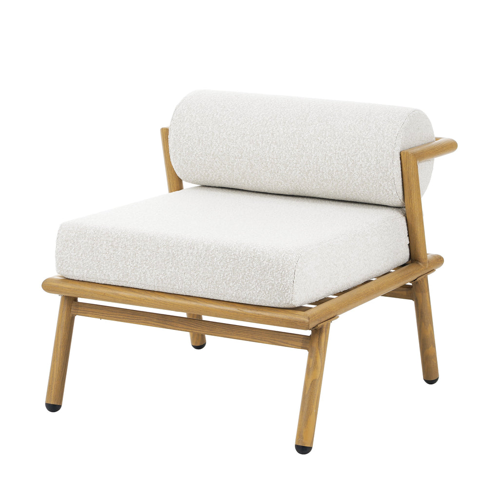 La Fiora Outdoor Patio Teak Finished Iron Club Chair
