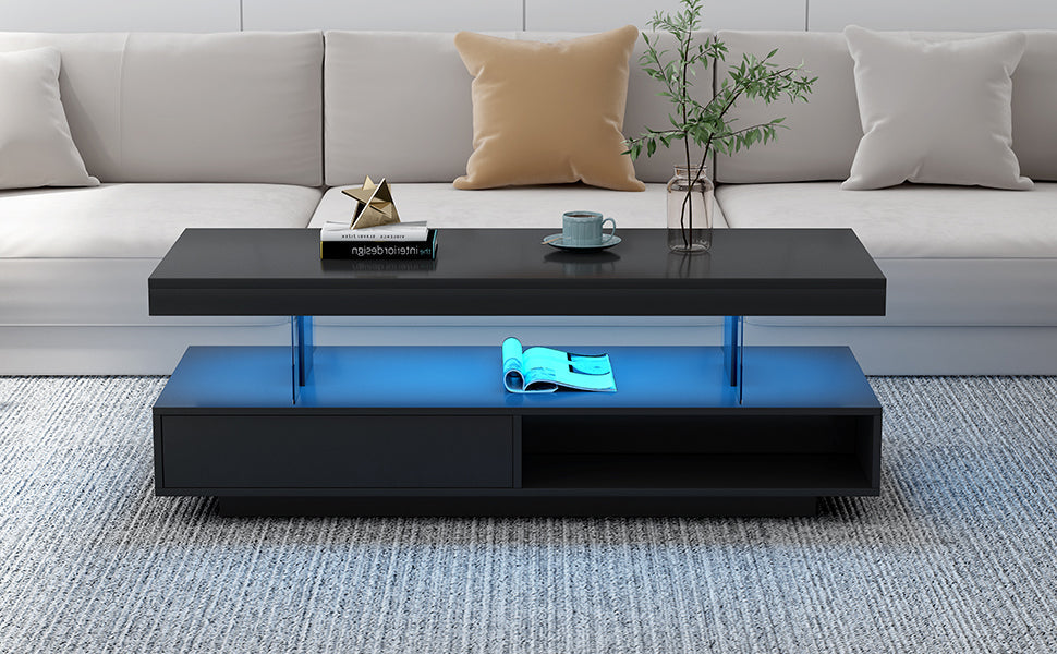 Vibe Haus LED Coffee Table with Storage