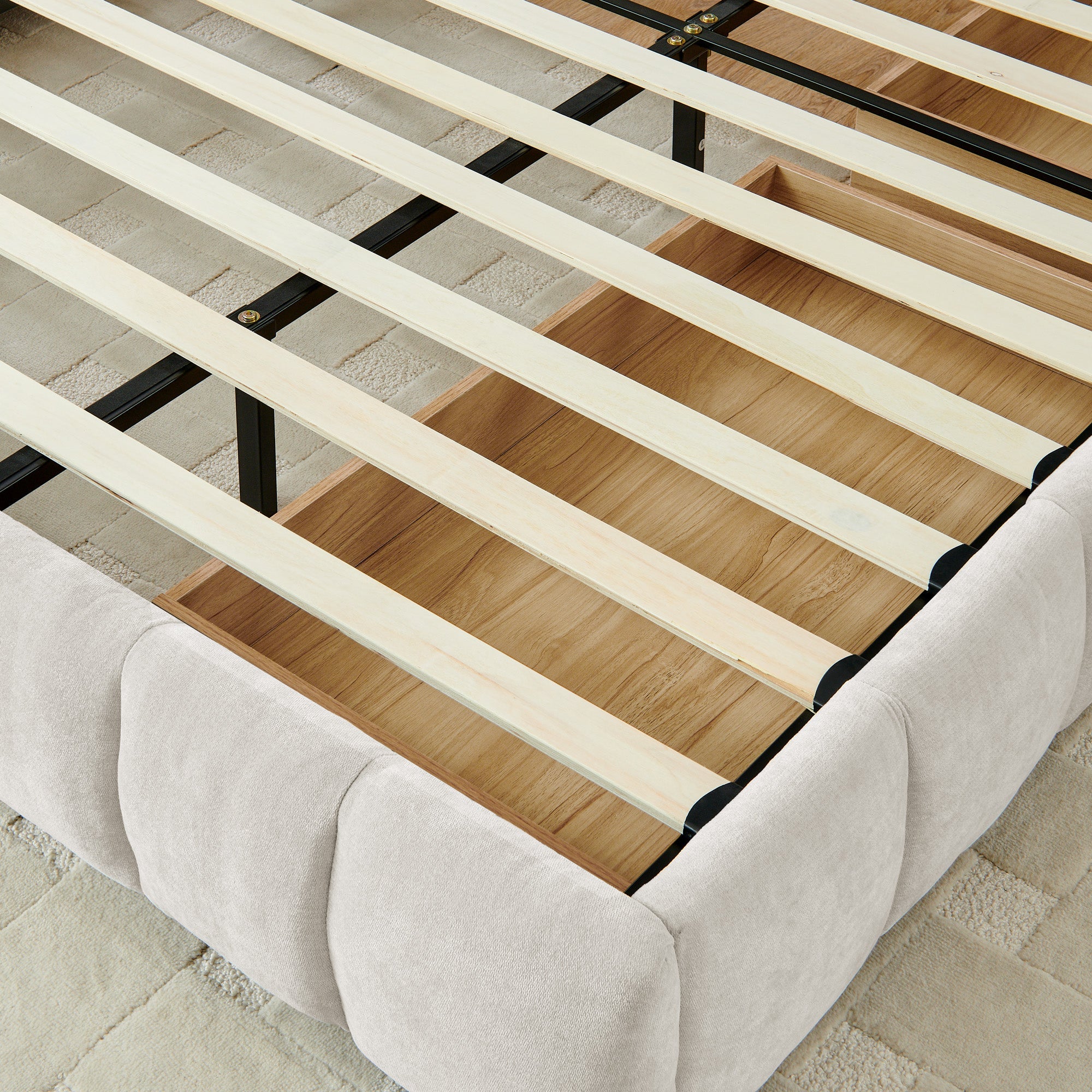 King Size Upholstered Bed with Storage