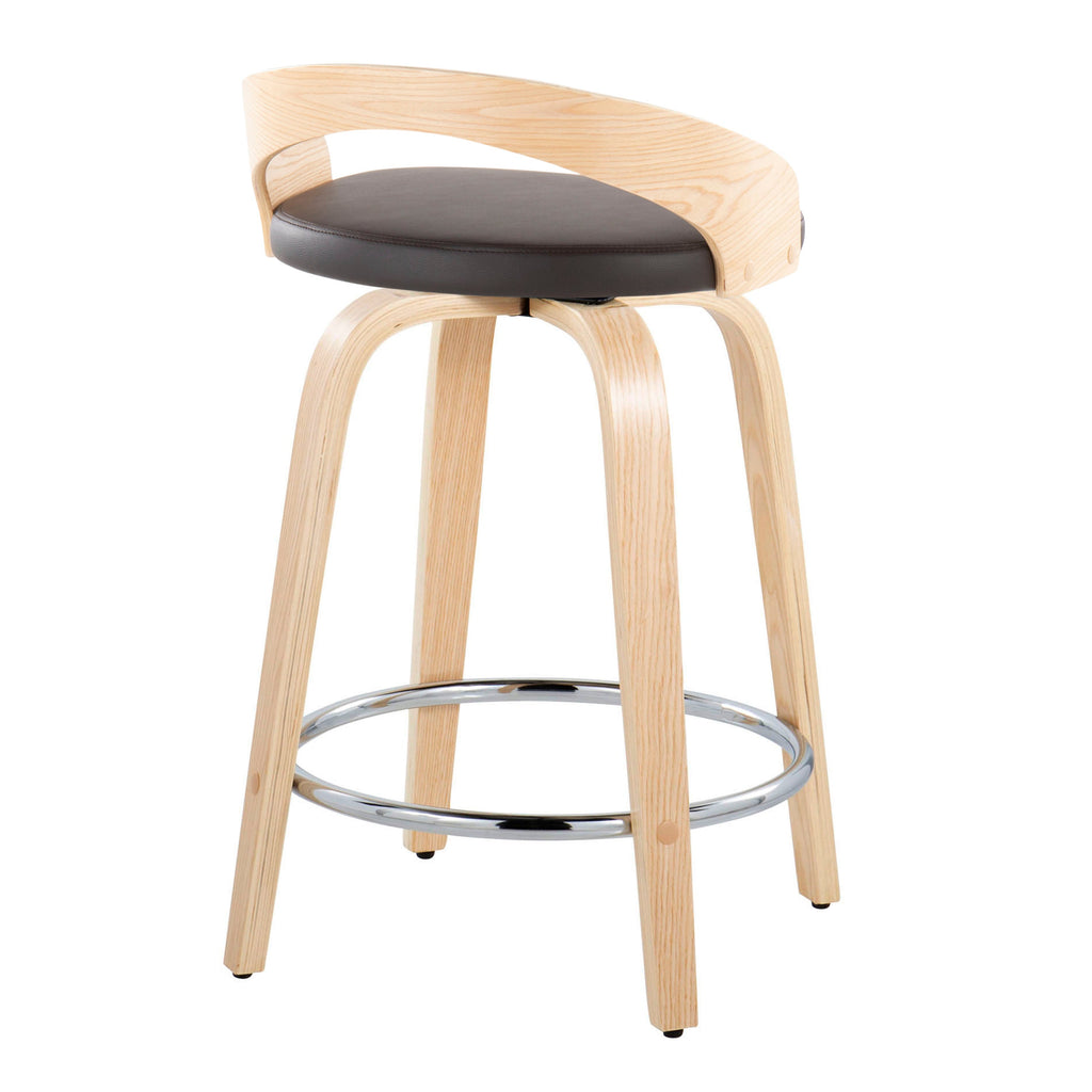 24" Contemporary Fixed-Height Counter Stool with Swivel