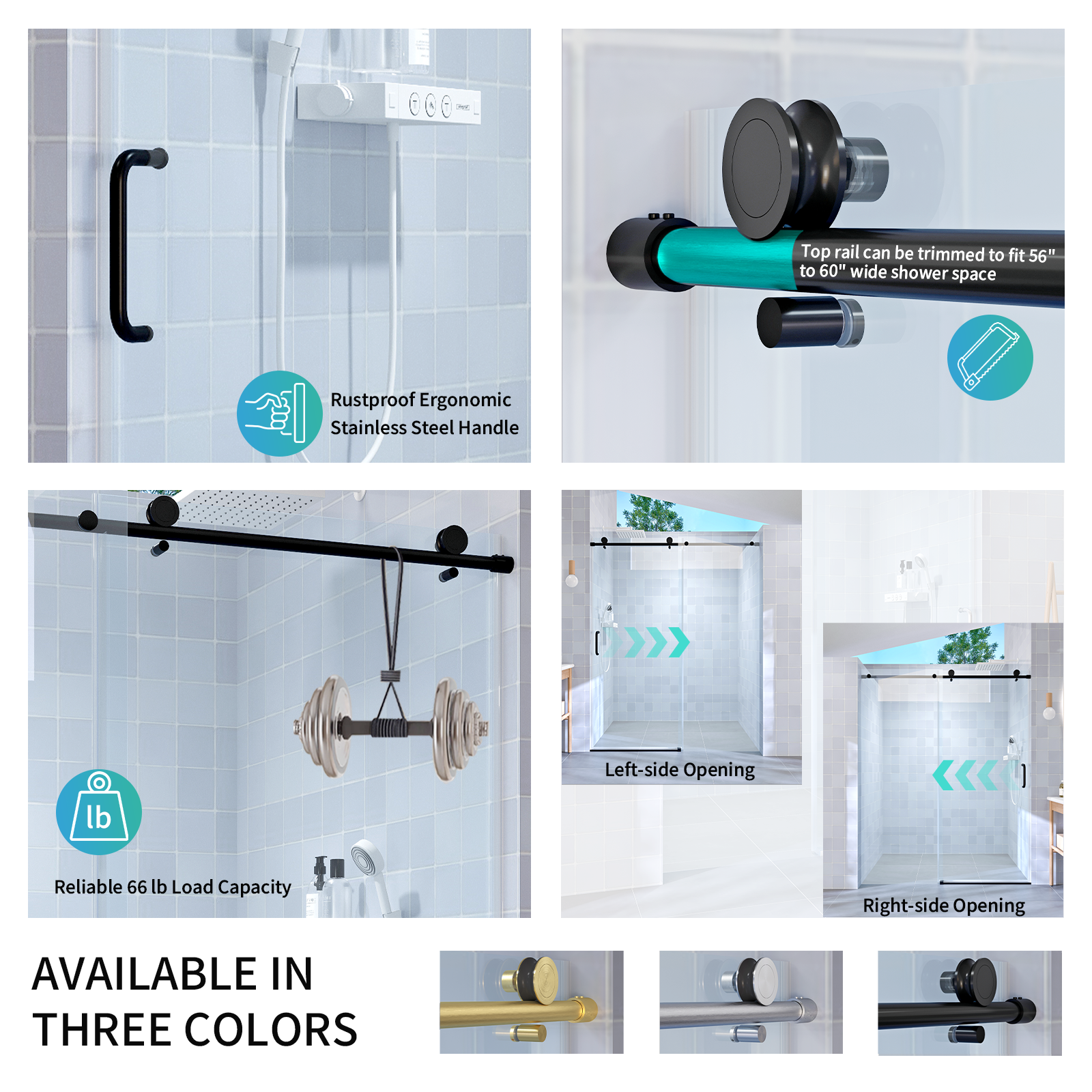 Frameless Single Sliding Shower Door