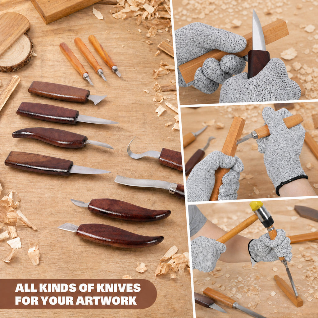 20-Pcs Wood Carving Tools Set